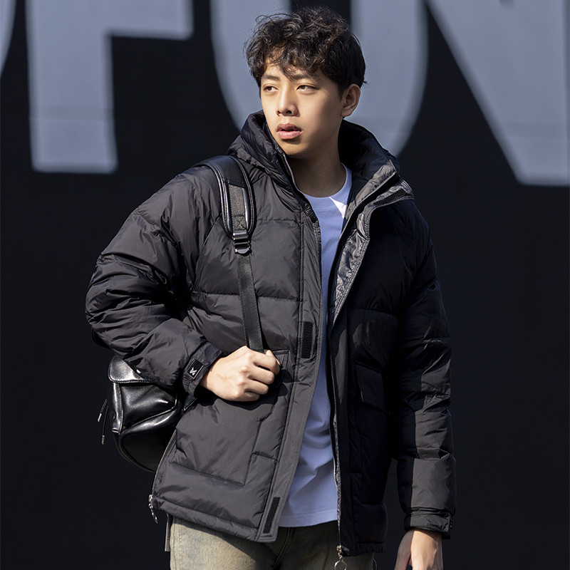 2024冬季新款男士连帽轻薄羽绒服日系厚保暖潮牌外套QY715-P100,男装羽绒服,电商C309B
