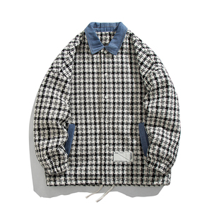 2024冬装日系格子棉衣外套潮牌加棉加厚韩版潮牌棉服MY2166-P100图片