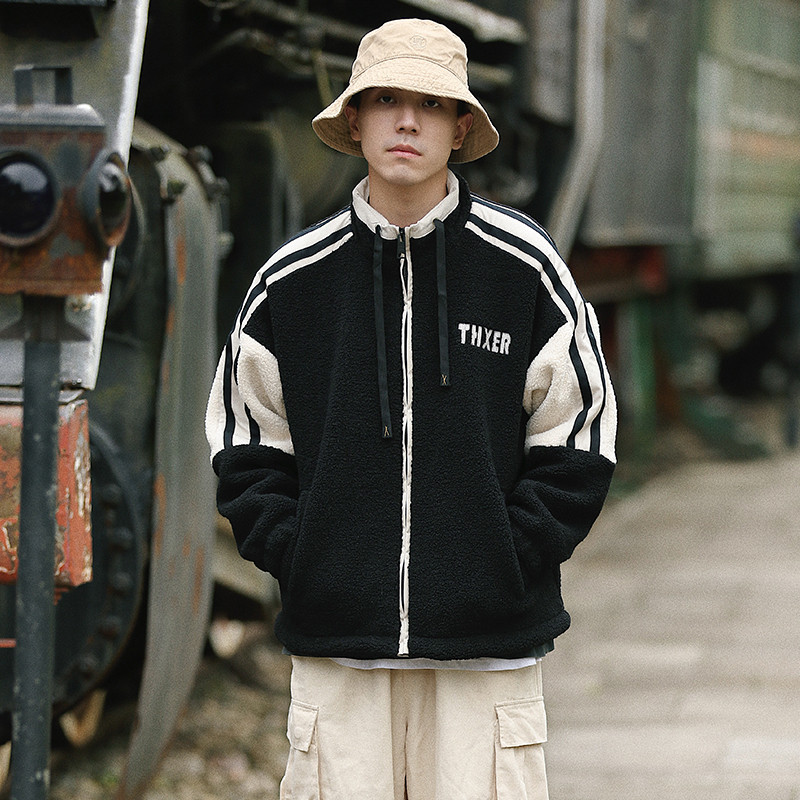 冬装日系棉衣宽松羊羔毛加厚加棉保暖羊羔绒棉服C309B-MY612-P75图片