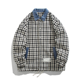 冬装日系格子棉衣外套潮牌加棉加厚韩版潮牌棉服C309B-MY2166P100，男装棉衣，电商C309B