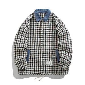 冬装日系格子棉衣外套潮牌加棉加厚韩版潮牌棉服C309B-MY2166P100图片