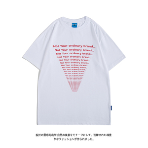 2024夏款白底平铺日系卡通字母卡通印花短袖T恤男C309B-T8028-P25图片