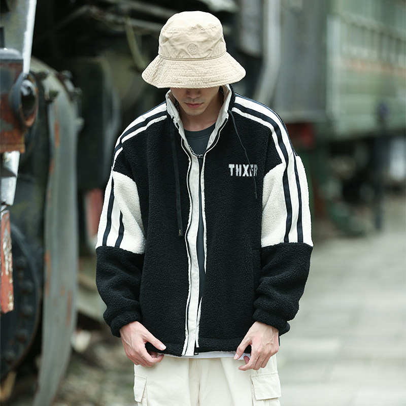 冬装日系棉衣宽松羊羔毛加厚加棉保暖羊羔绒棉服C309B-MY612-P75图片