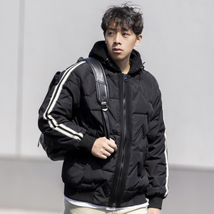 80%绒冬装男士日系字母加厚保暖连帽白鸭绒羽绒服外套QY5595-P165图片