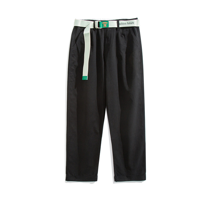 K138-P45山系Pants日式复古做旧水洗裤休闲宽松腰带微锥罗卜裤,男装休闲裤,电商C309B