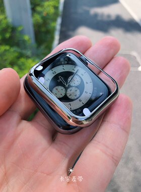 卡客风暴不锈钢表壳适用苹果手表applewatch789粘贴11半包金属s10