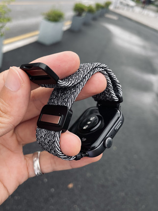 卡客 编织磁吸扣适用华为fit3表带弹力针织回环fit2手环手表带夏