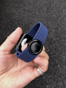 卡客风暴 圆形磁吸扣适用苹果iwatch手表表带s10尼龙编织987弹力