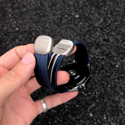 氟橡胶 圆滑扣适用华为GT5表带watch4磁吸手表带GT6 3 2小米oppo