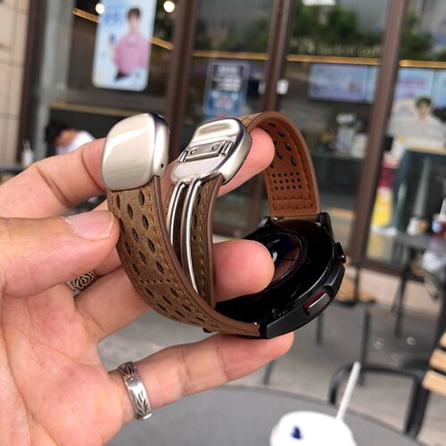 新款圆滑扣磁吸真皮表带