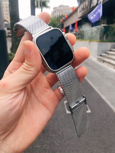 24mm加宽适用苹果手表iwatch表带Ultra2卡扣米兰49钢带987加粗s10