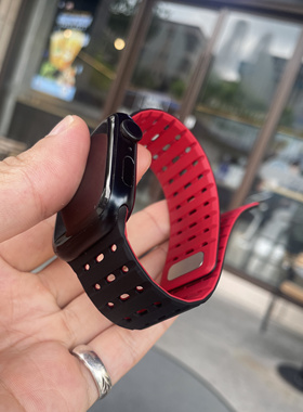 卡客 全磁吸26mm加宽适用苹果手表iwatch表带S987透气硅胶Ultra夏