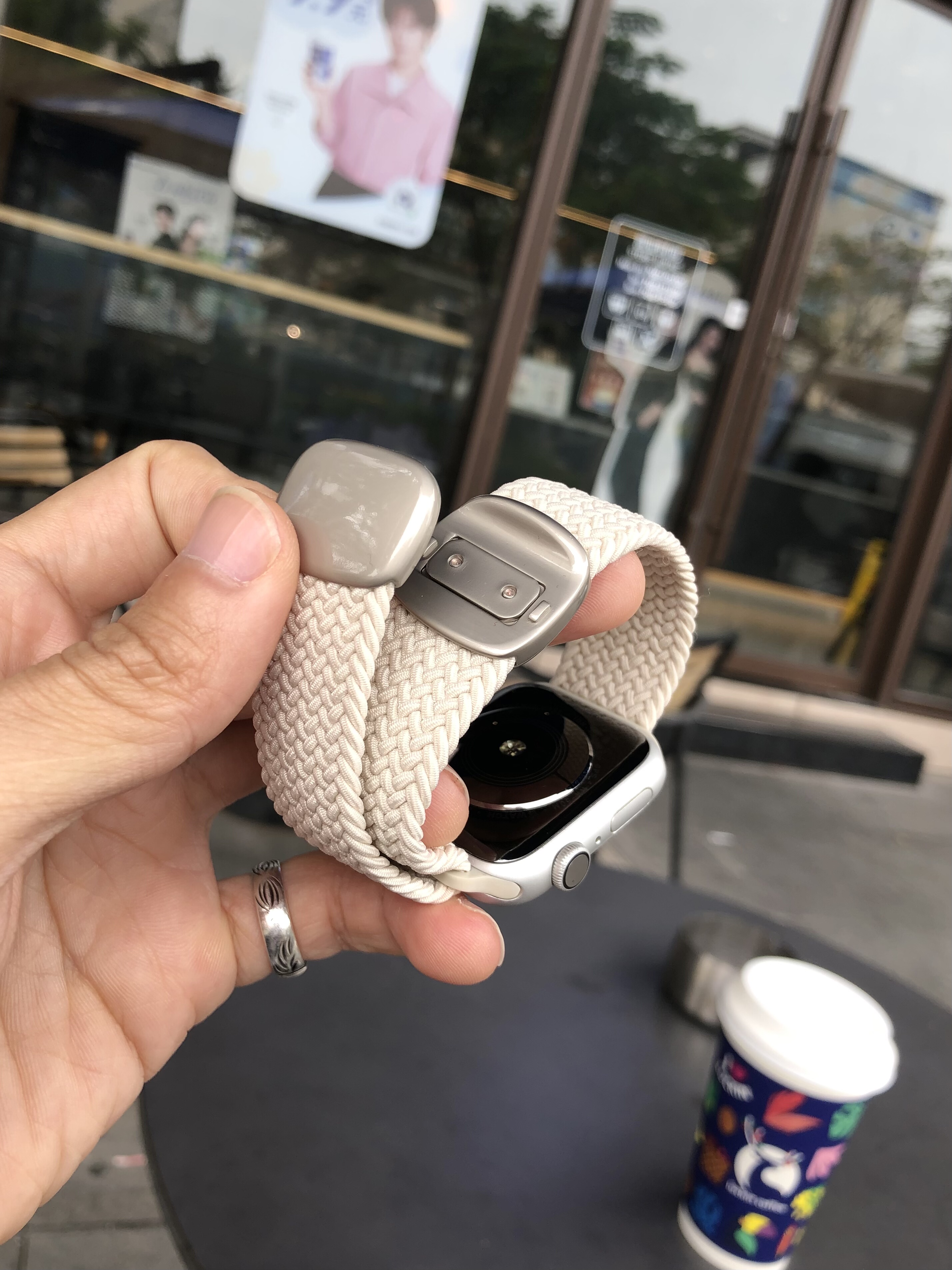 新款圆滑磁吸扣适用苹果applewatch手表表带s10编织ultra秋冬s11