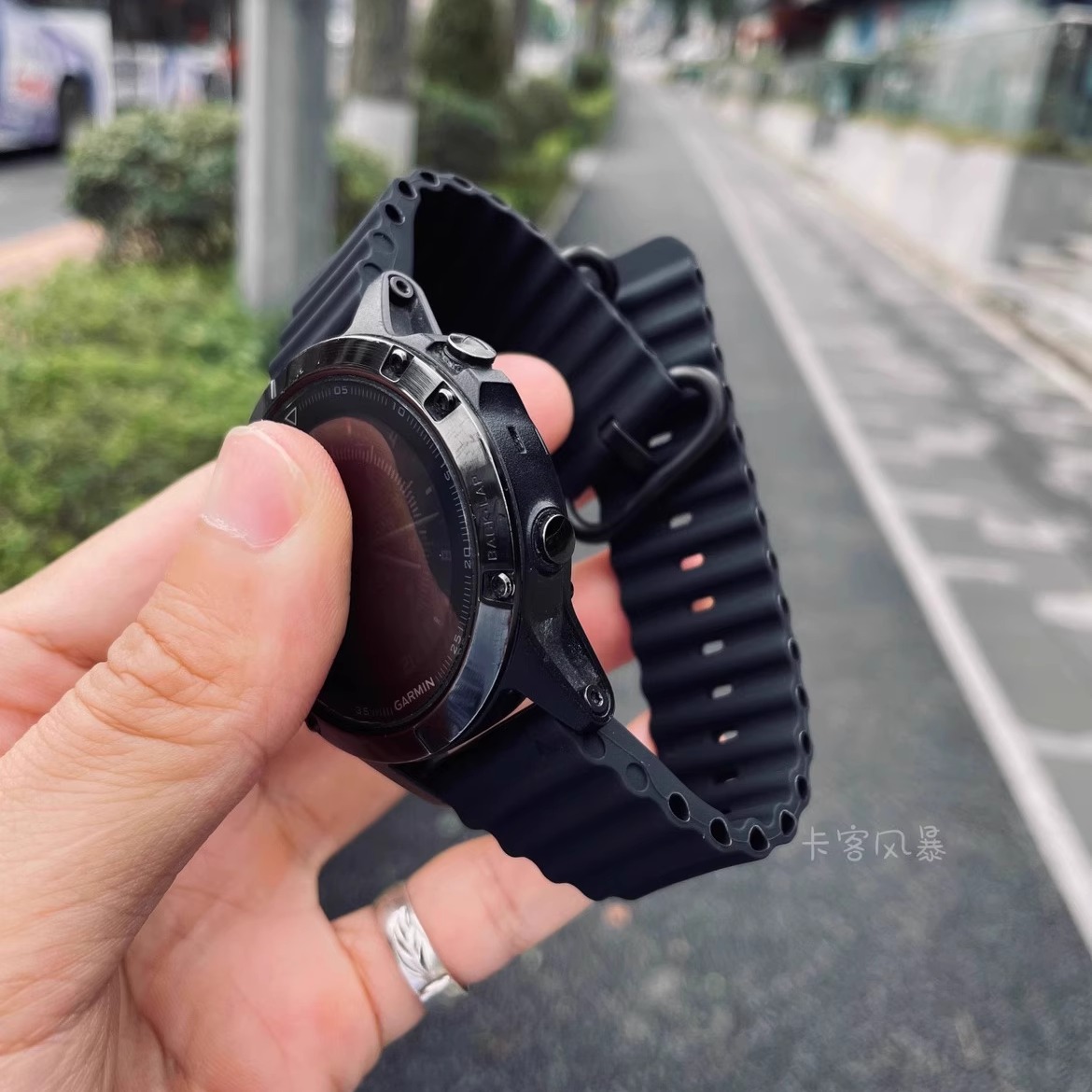 卡客海洋适用佳明手表Fenix7pro表带6x硅胶5飞耐时泰铁时安夺透气
