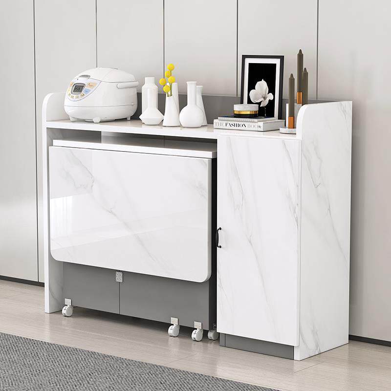 家用折叠餐桌小户型可移动餐桌边柜组合碗柜微波炉柜简易吃饭桌子,住宅家具,折叠桌,淘宝优惠券,粉丝福利购,淘宝优惠卷