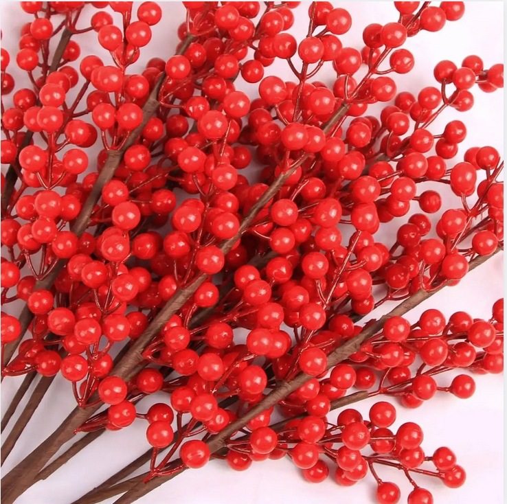 新年冬青发财红果子客厅仿真干花假花材料全套过年装饰品圣诞春节