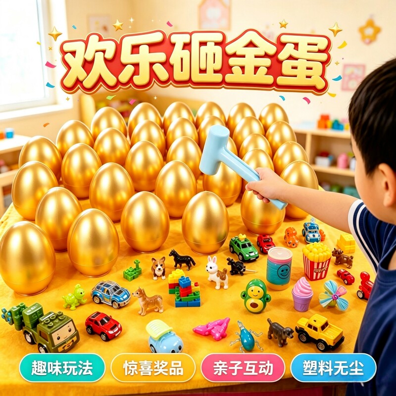 欢乐砸金蛋开学季学生奖品惊喜盲盒孩子生日礼物国庆节幼儿园奖励