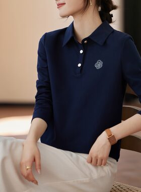 九月墨陌山茶花POL衫女春