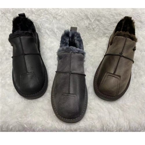 2022冬季裸靴面包鞋防滑真皮