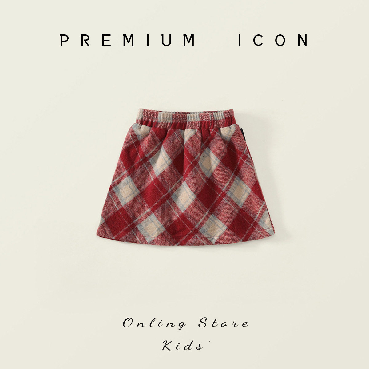 女童红色格子半身裙春季毛呢格纹短裙松紧腰复古韩版中小童短裙潮,童装/婴儿装/亲子装,半身裙,淘宝优惠券,粉丝福利购,淘宝优惠卷