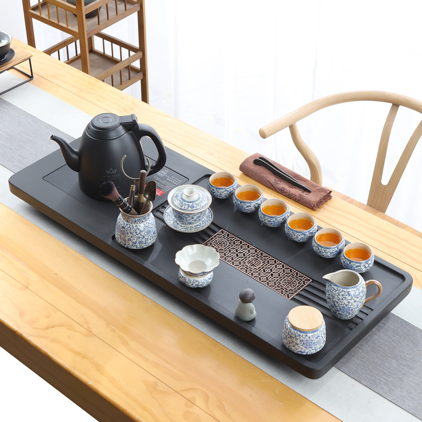 天然整块乌金石茶盘全自动一体茶具套装家用功夫单壶简约大小茶台,餐饮具,茶盘,淘宝优惠券,粉丝福利购,淘宝优惠卷