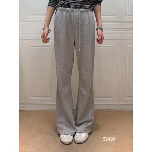 抽绳纯棉卫裤微喇叭显瘦休闲裤