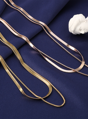 冷淡风时尚个性双层网红气质简约设计项链女锁骨链新款【86041】