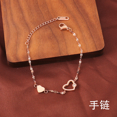 钛钢手链女跳动的手饰ins心形