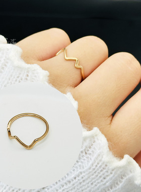 不规则波浪素圈炫小虫简约女