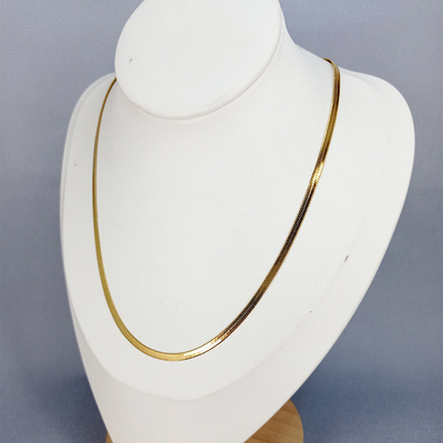 简约单层18k金钛钢ins锁骨钢项链