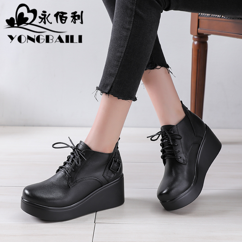 欧美风新款手工高跟厚底鞋