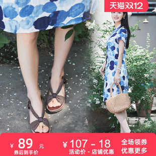 新款 皮鞋 时尚 女圆头波点舒适高跟女鞋 休闲厚底松糕凉鞋 2025夏季