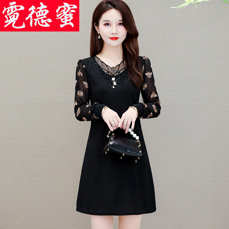 新款打底衫女妈妈2020年气质贵夫人女人味秋冬蕾丝中长款显瘦小衫