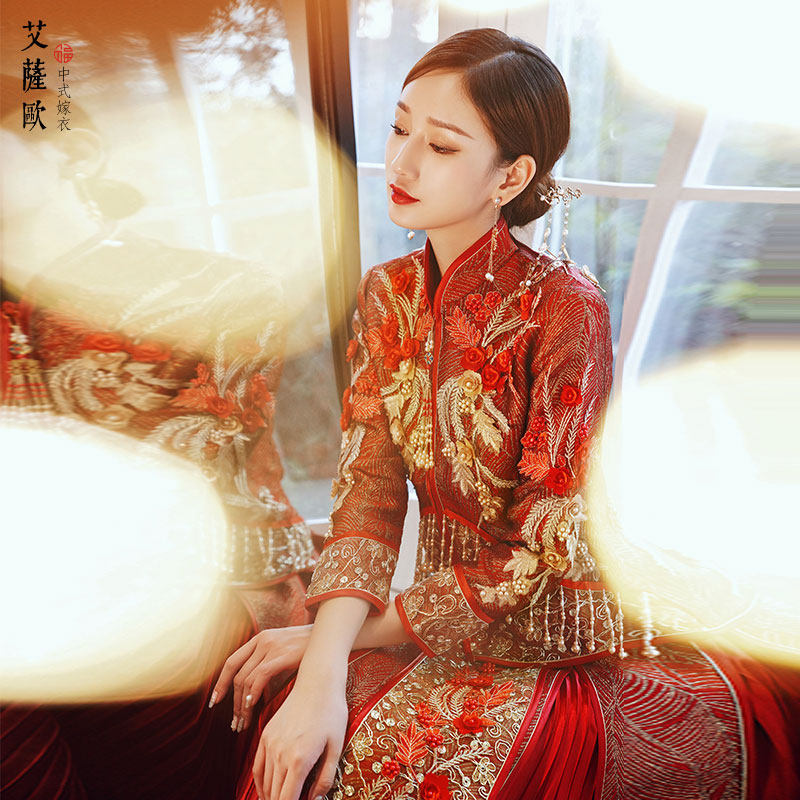 抖音款秀禾服新娘2020新款中式礼服中国风结婚敬酒服婚纱秀和服女