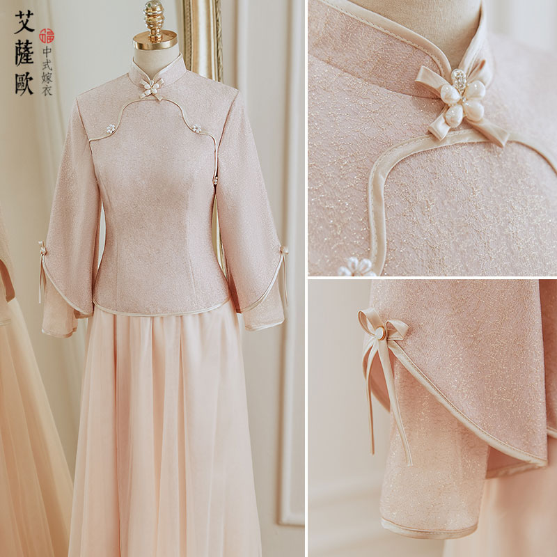 中式伴娘服冬季仙气粉色长款姐妹团礼服裙女中国风旗袍婚礼汉服冬|msdalam kategori Butik wanita / wanita, perkahwinan/Cheongsam/pakaian, pakaian/malam - dari Buy2taobao.com untuk memberikan perkhidmatan ejen Taobao profesional membeli