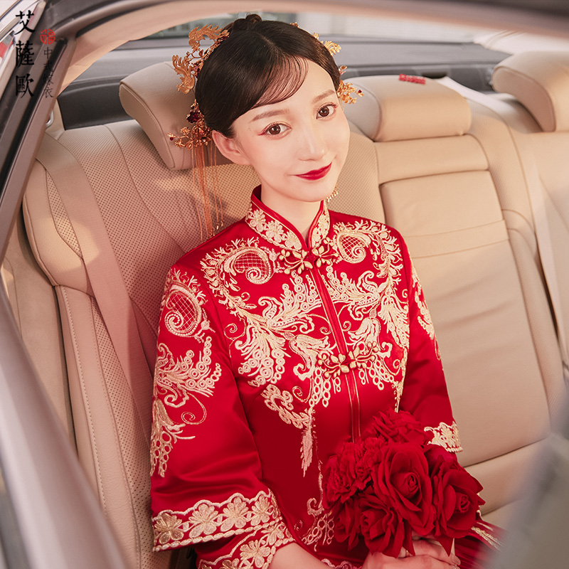Xiuhe service bride 2021 new dragon and phoenix gown wedding dress Chinese wedding dress Xihe female girl out of the cabinet Chinese style show