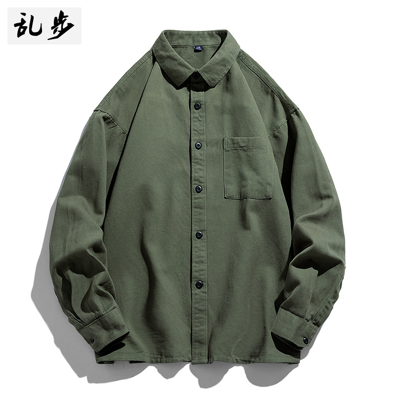 高级感复古美式休闲工装长袖