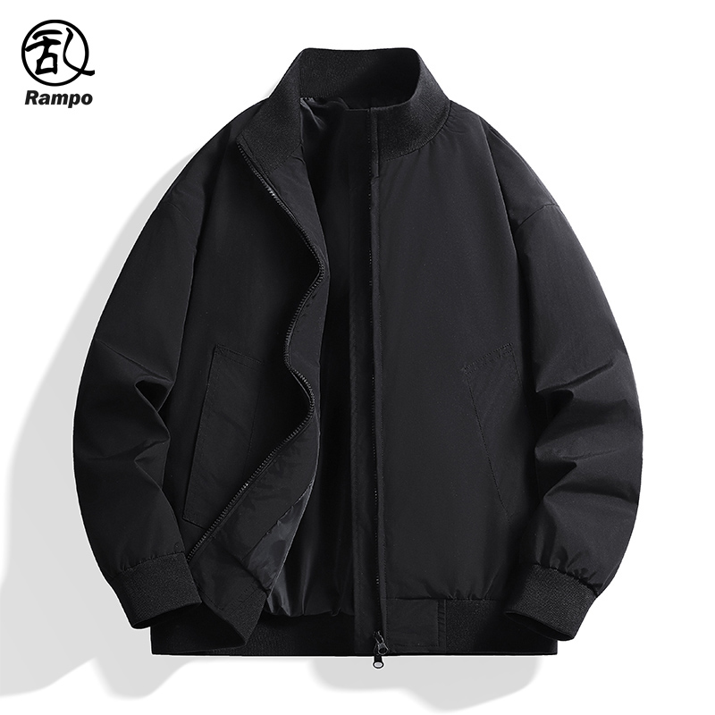 cleanfit纯色飞行夹克男款双拉链