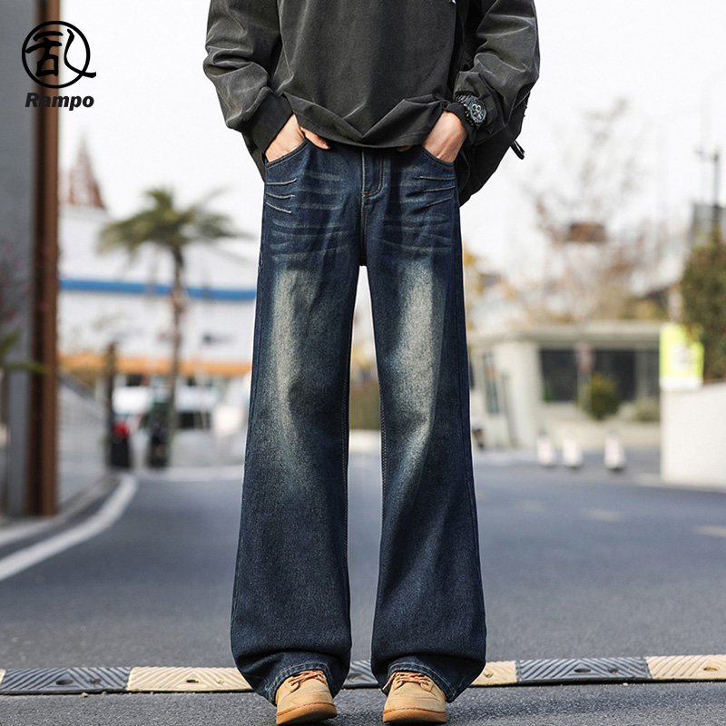 美式vibe微喇牛仔裤男士休闲裤子