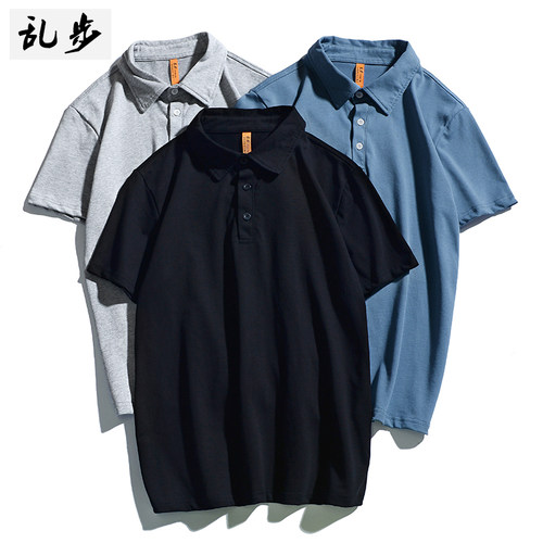 学生纯色短袖t恤男士翻领polo衫