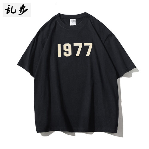 重磅纯棉1977短袖t恤男士欧美