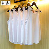 240g纯棉背心男装 坎肩男士 圆弧下摆夏季 宽松纯色跨栏运动健身汗衫