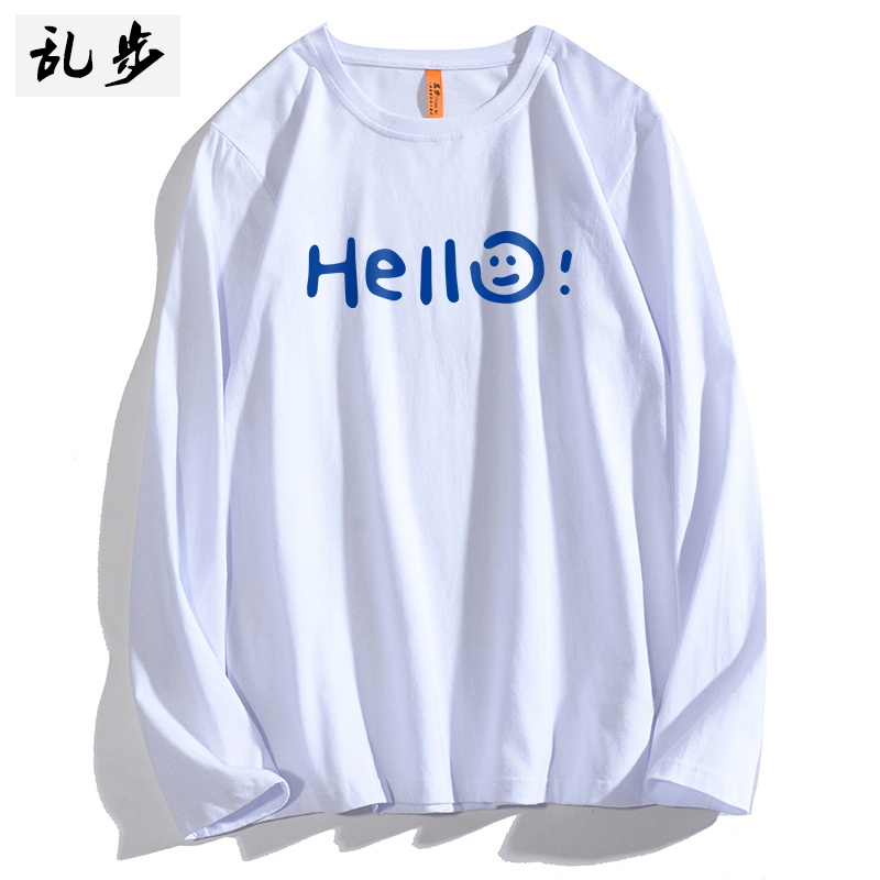 港风长袖字母印花情侣装潮