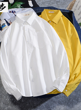 基础款衬衣日系dk制服白衬衫男士长袖潮男装外套设计感小众上衣服