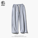 460g重磅裤子男学生宽松运动卫裤灰色休闲百搭长裤直筒潮牌篮球裤