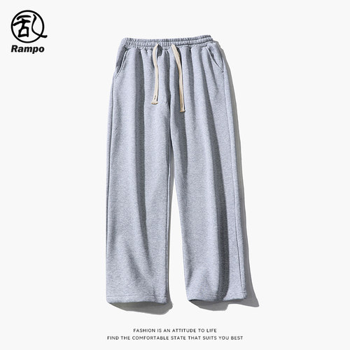 460g重磅卫裤男灰色休闲运动裤