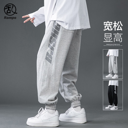 锥形束脚休闲卫裤美式运动裤