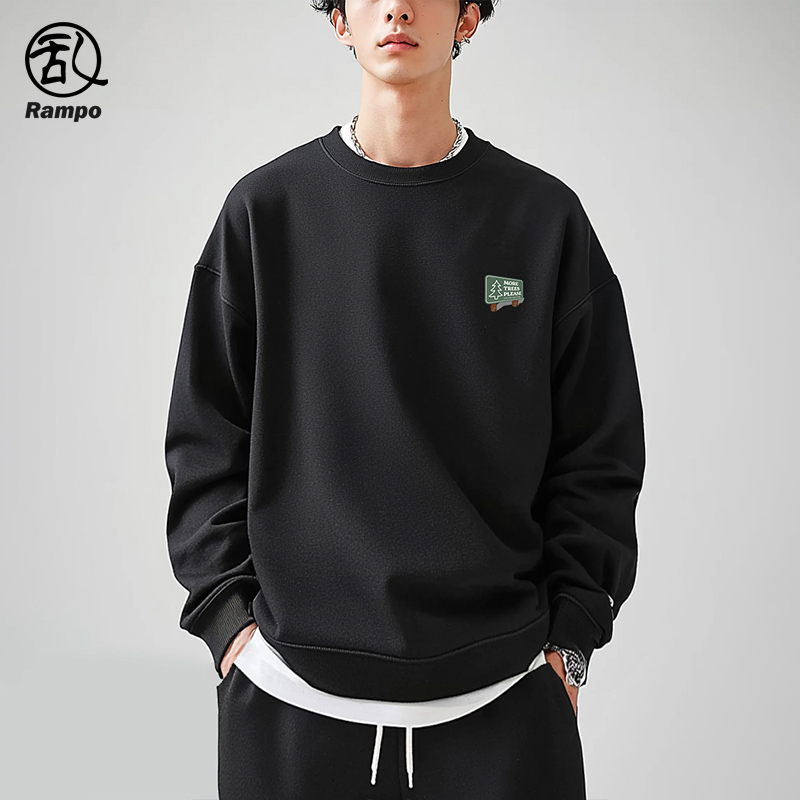 350G日系简约圆领卫衣新款打底衫