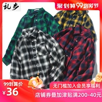 Thương hiệu Tide Nhật Bản lỏng lẻo cặp đôi áo sơ mi kẻ sọc nam nữ Hồng Kông hương vị áo khoác dài tay retro phiên bản Hàn Quốc của áo sơ mi xu hướng - Cao bồi thời trang nam