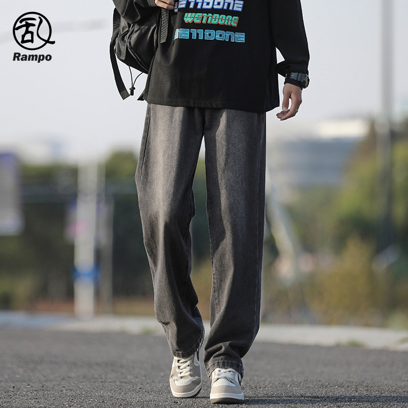 oversize牛仔裤做旧休闲裤阔腿裤